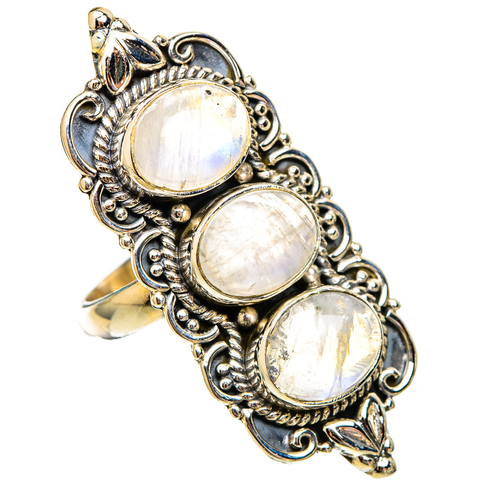 Rainbow Moonstone Rings handcrafted by Anasilvercos - RING116633 - Photo 2