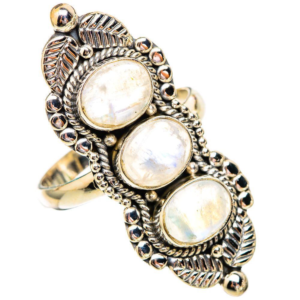 Rainbow Moonstone Rings handcrafted by Anasilvercos - RING116666 - Photo 2