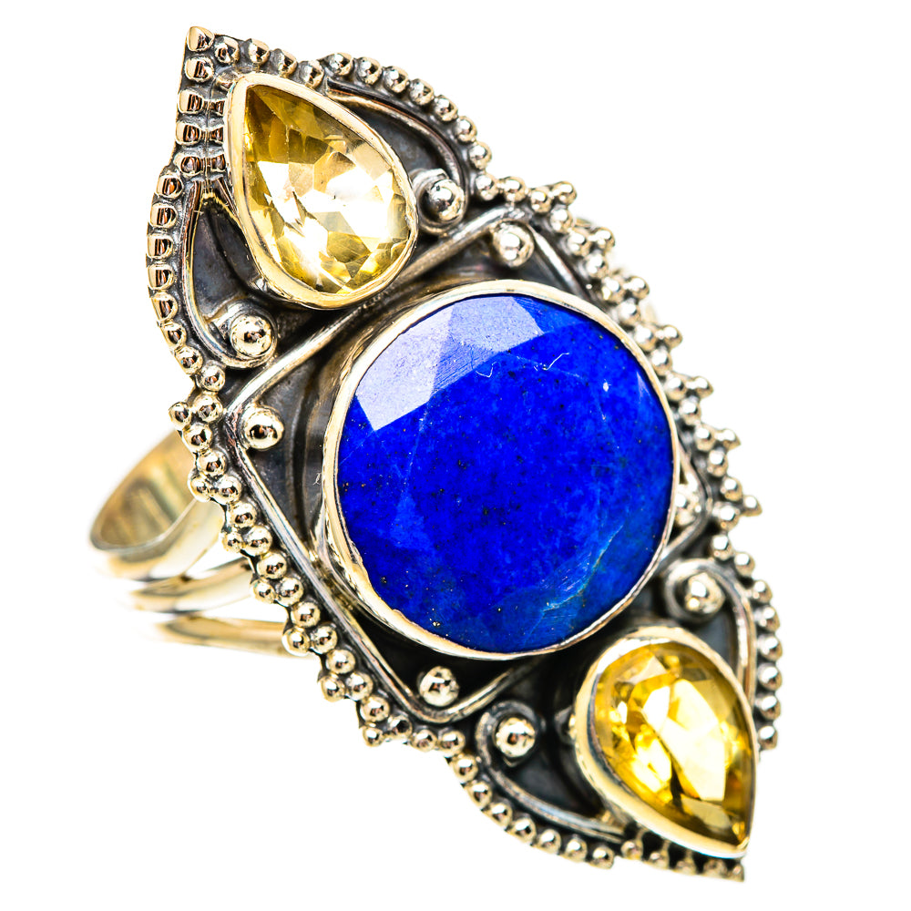 Lapis Lazuli, Citrine Rings handcrafted by Anasilvercos - RING116680 - Photo 2