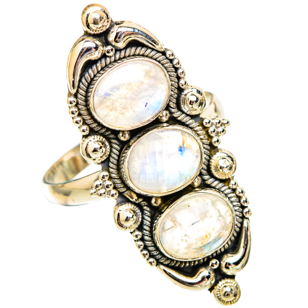 Rainbow Moonstone Rings handcrafted by Anasilvercos - RING116700 - Photo 2