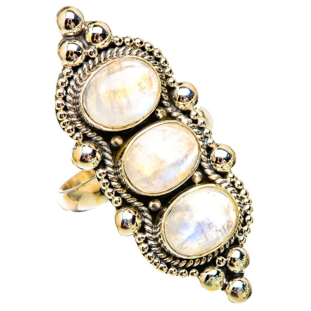 Rainbow Moonstone Rings handcrafted by Anasilvercos - RING116701 - Photo 2