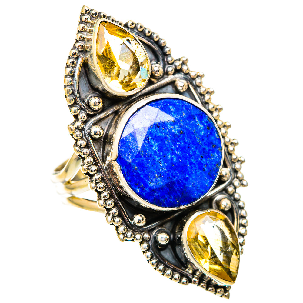 Lapis Lazuli, Citrine Rings handcrafted by Anasilvercos - RING116719 - Photo 2