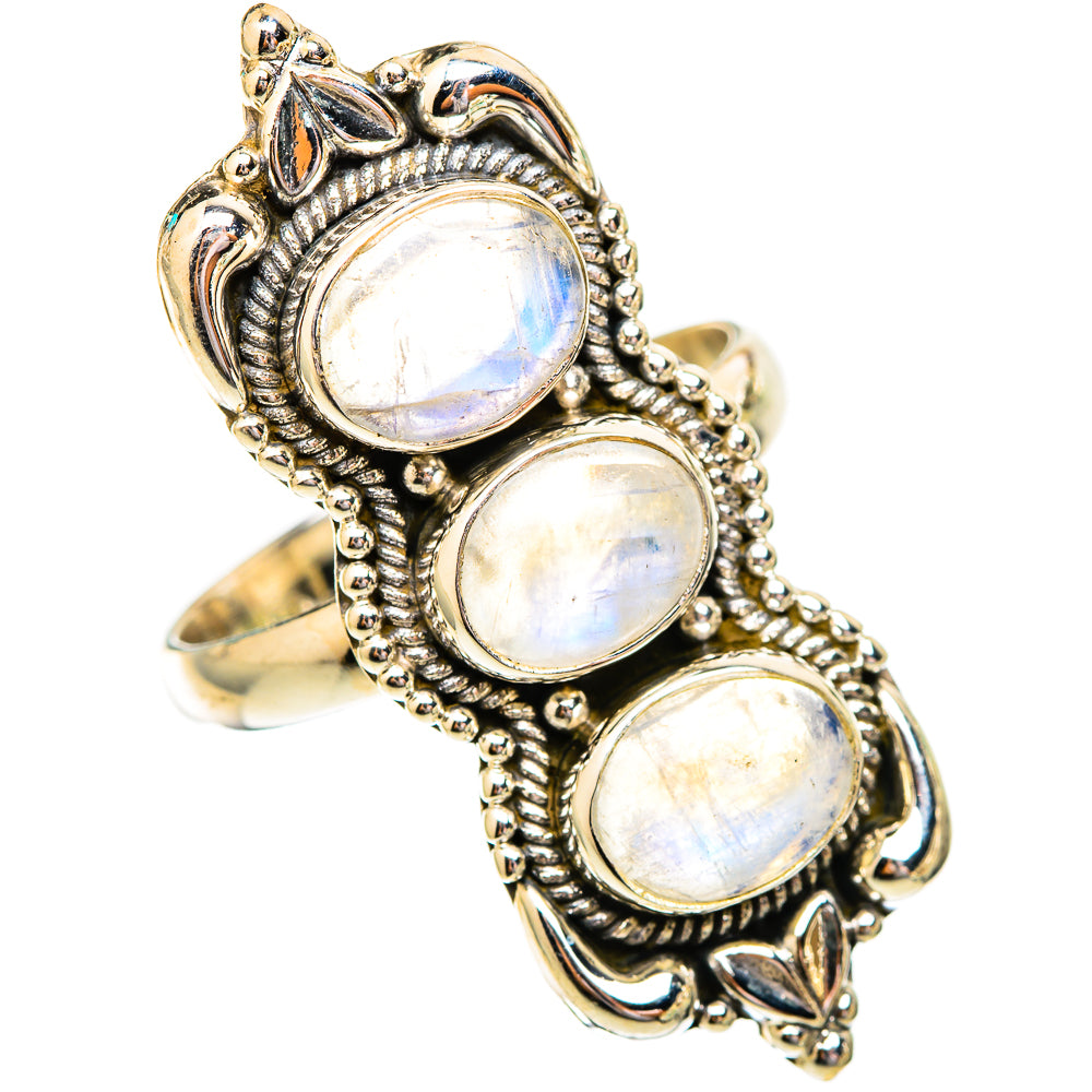 Rainbow Moonstone Rings handcrafted by Anasilvercos - RING116729 - Photo 2