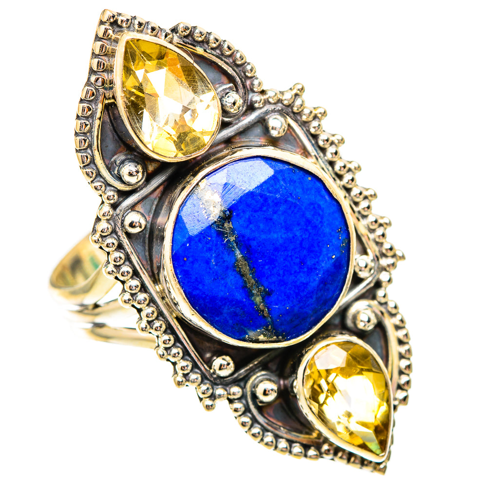 Lapis Lazuli, Citrine Rings handcrafted by Anasilvercos - RING116744 - Photo 2