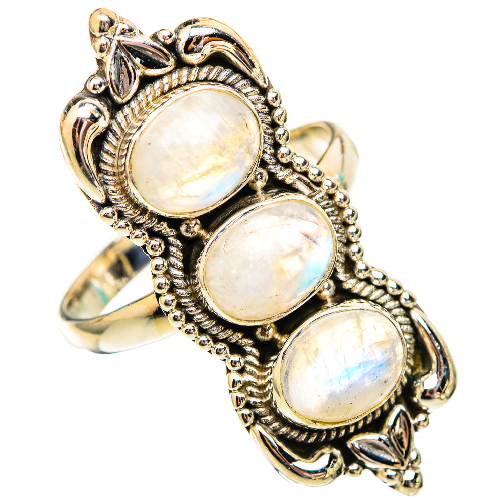 Rainbow Moonstone Rings handcrafted by Anasilvercos - RING116756 - Photo 2