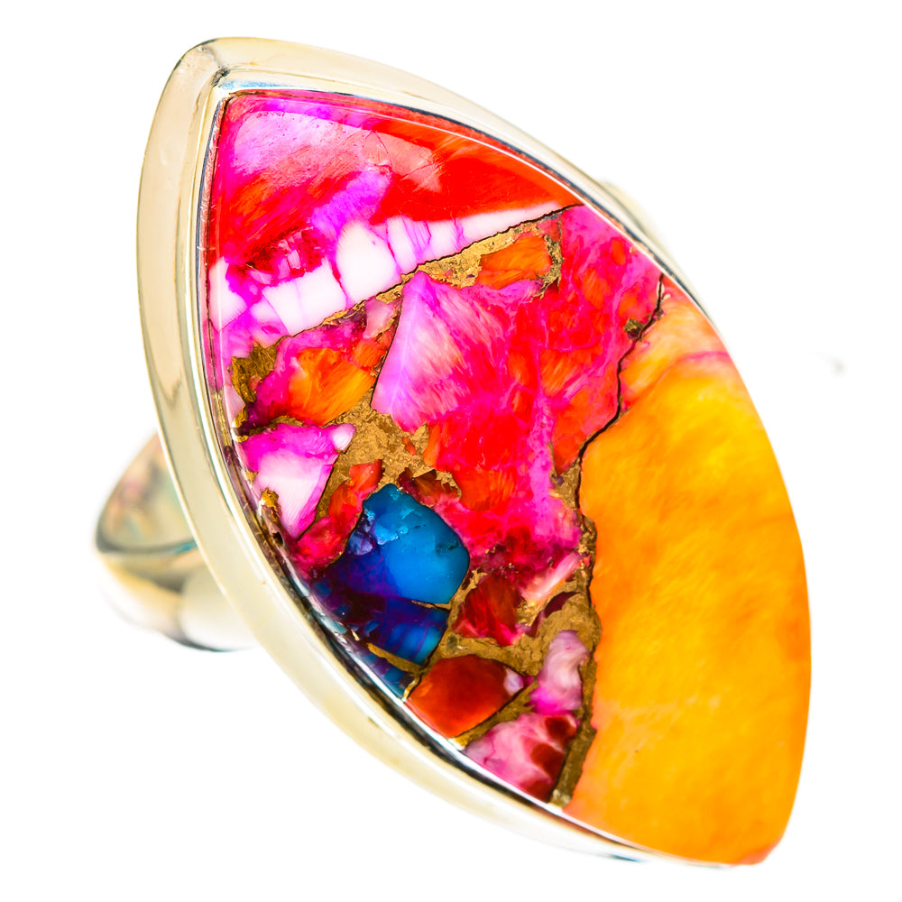 Kingman Pink Dahlia Turquoise Rings handcrafted by Anasilvercos - RING116764 - Photo 2