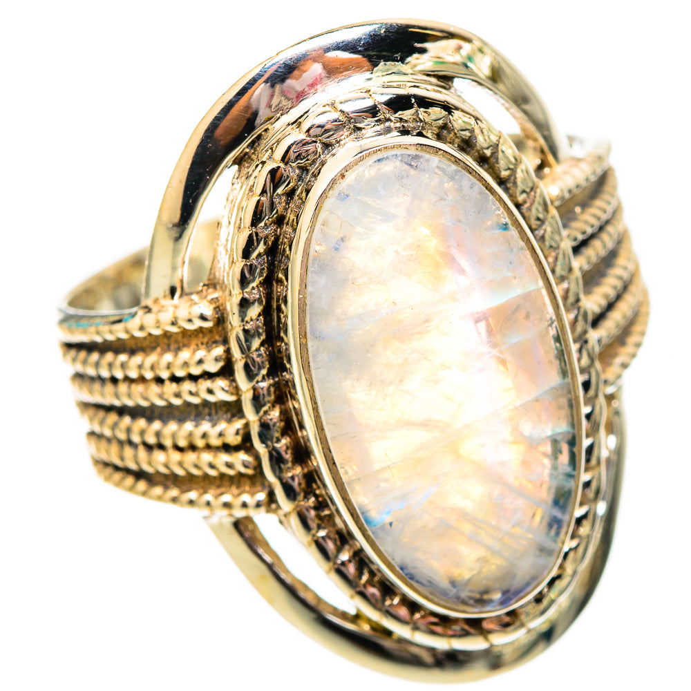 Rainbow Moonstone Rings handcrafted by Anasilvercos - RING116832 - Photo 2