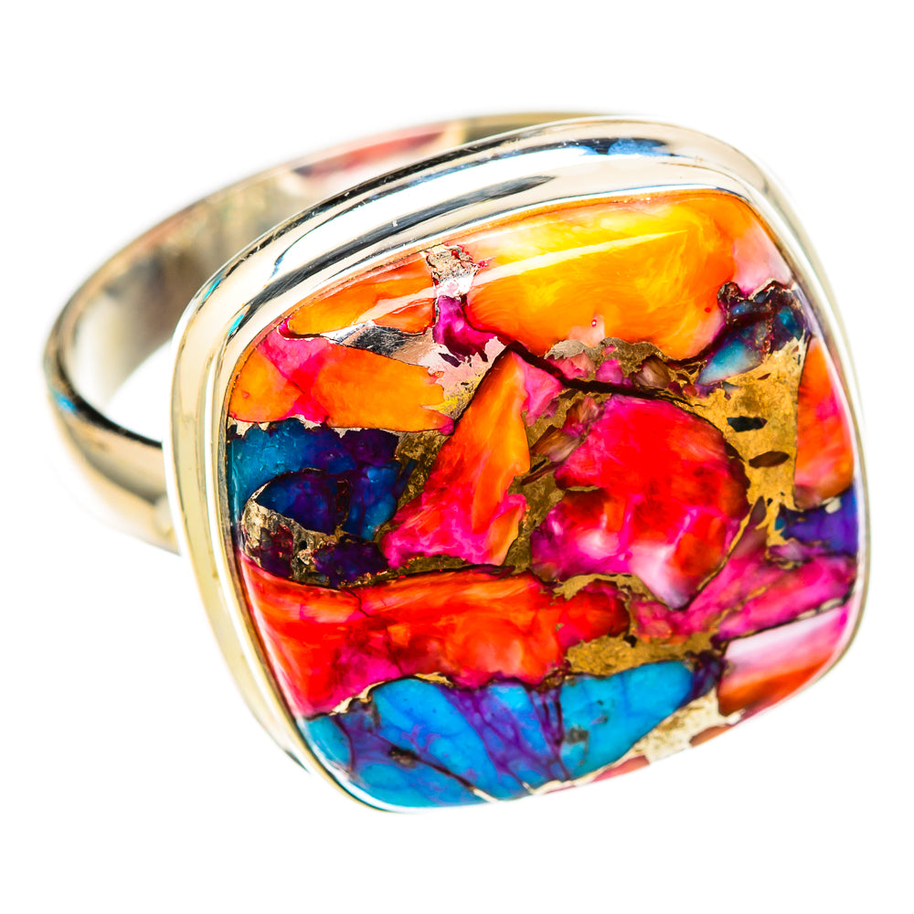 Kingman Pink Dahlia Turquoise Rings handcrafted by Anasilvercos - RING116836 - Photo 2