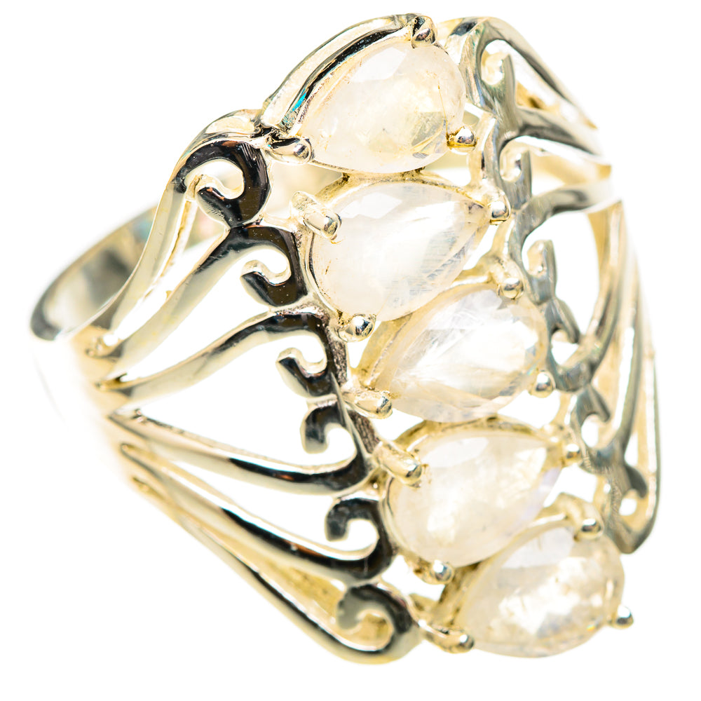 Rainbow Moonstone Rings handcrafted by Anasilvercos - RING116898 - Photo 2