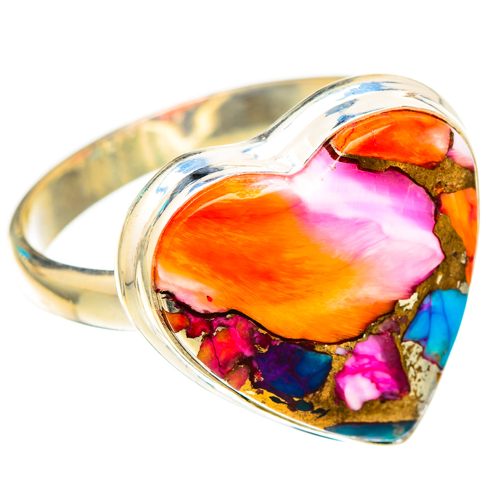 Kingman Pink Dahlia Turquoise Rings handcrafted by Anasilvercos - RING116901 - Photo 2
