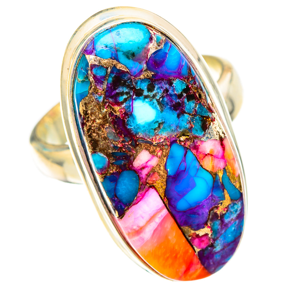 Kingman Pink Dahlia Turquoise Rings handcrafted by Anasilvercos - RING116904 - Photo 2