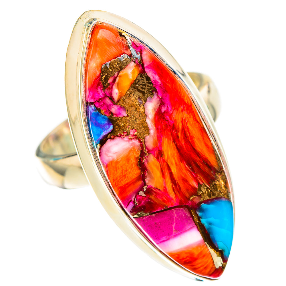 Kingman Pink Dahlia Turquoise Rings handcrafted by Anasilvercos - RING116936 - Photo 2