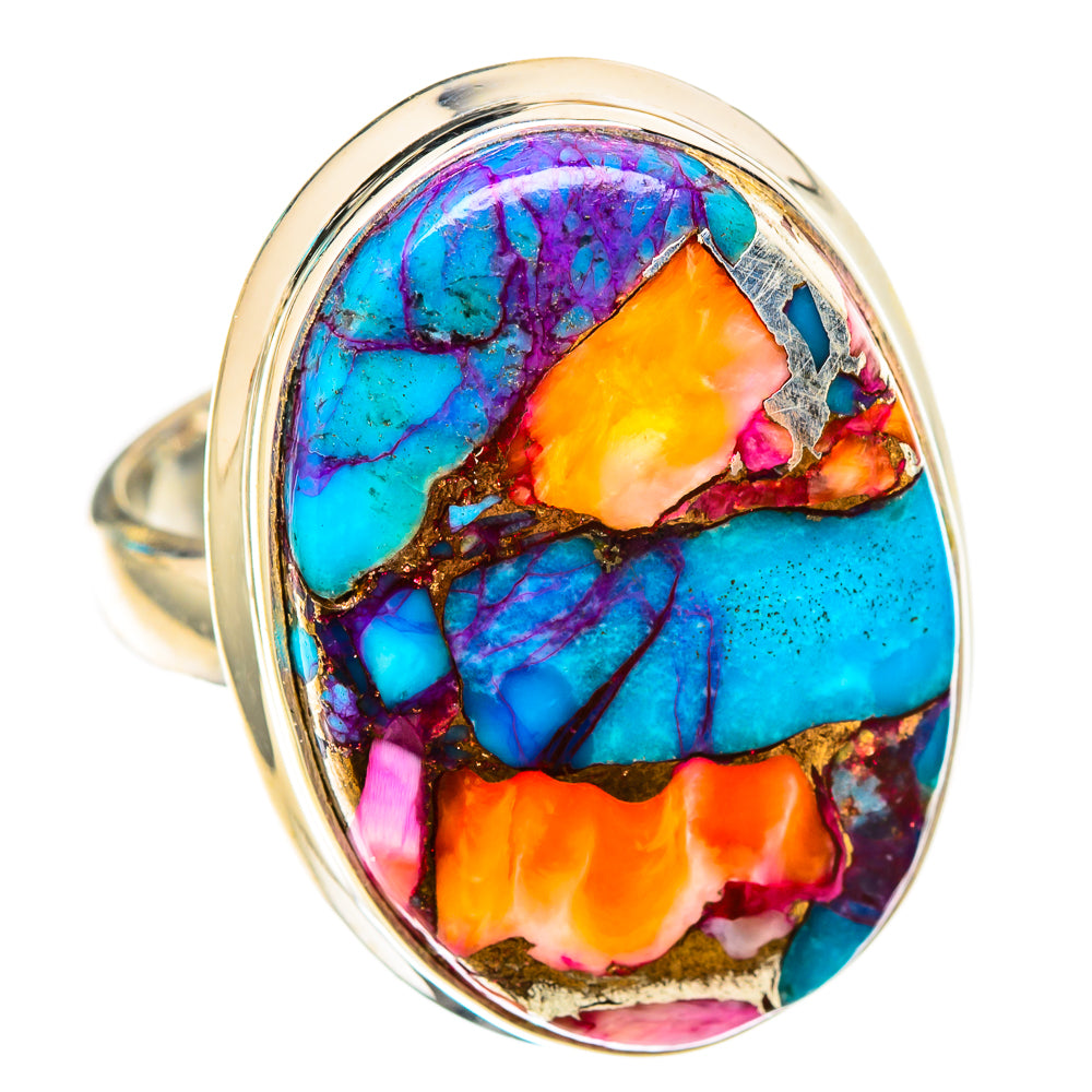 Kingman Pink Dahlia Turquoise Rings handcrafted by Anasilvercos - RING116938 - Photo 2