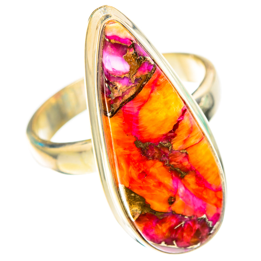 Kingman Pink Dahlia Turquoise Rings handcrafted by Anasilvercos - RING116939 - Photo 2