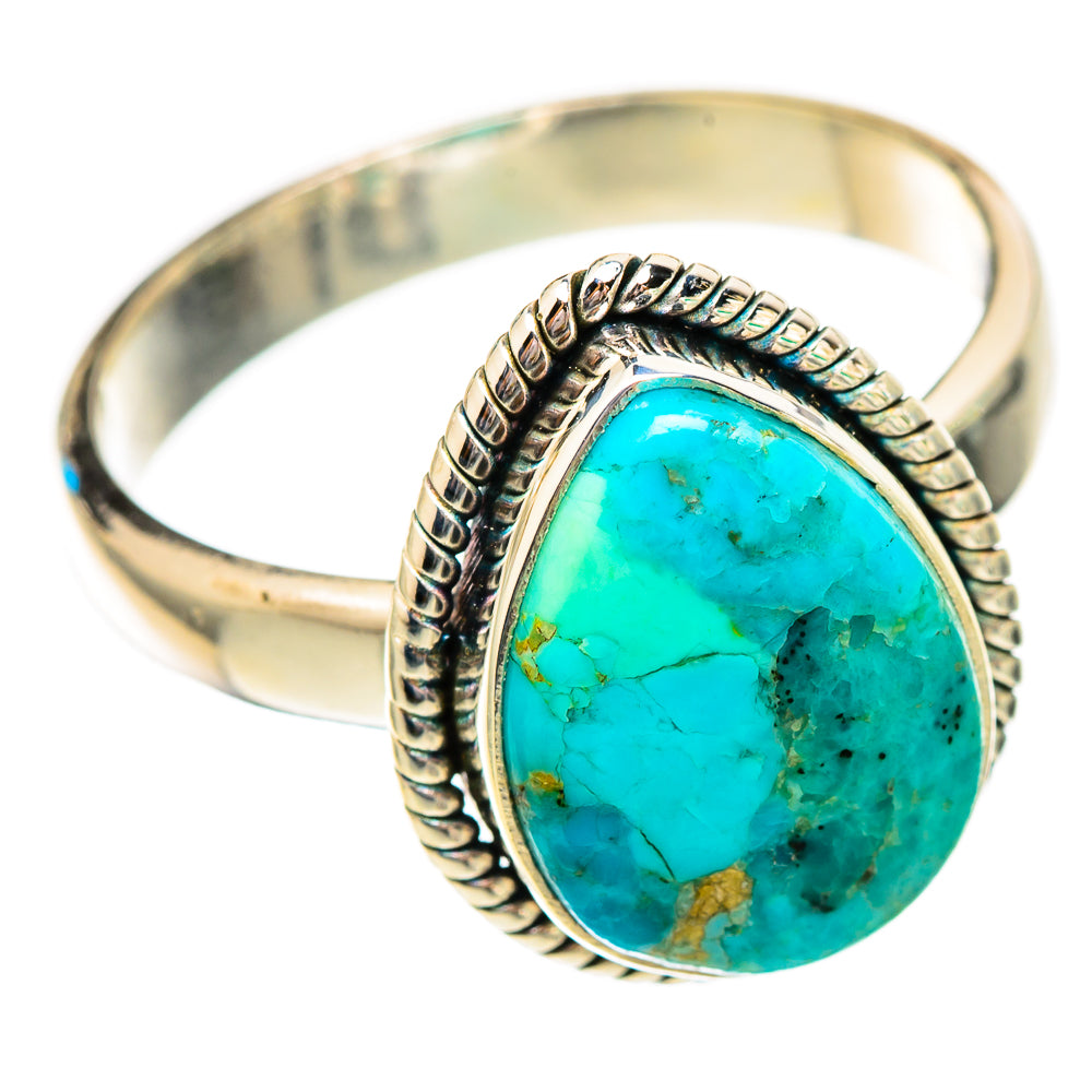 Peruvian Chrysocolla Rings handcrafted by Anasilvercos - RING116942 - Photo 2