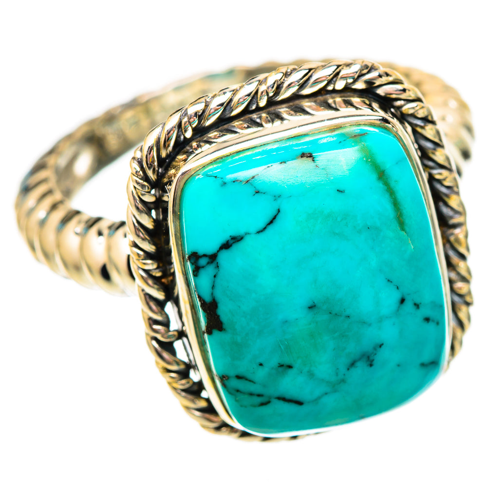 Peruvian Chrysocolla Rings handcrafted by Anasilvercos - RING116943 - Photo 2