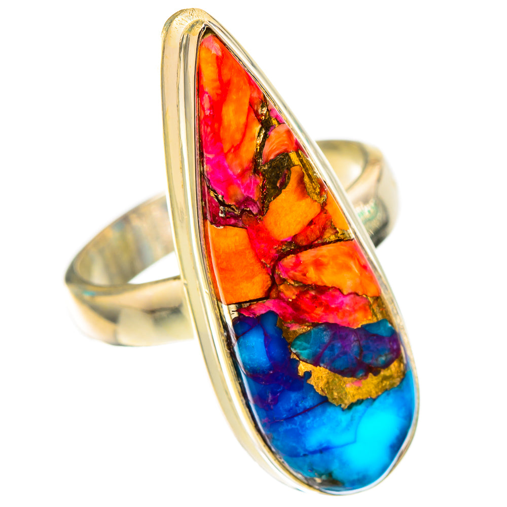 Kingman Pink Dahlia Turquoise Rings handcrafted by Anasilvercos - RING116971 - Photo 2