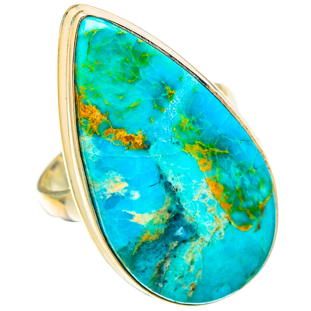 Peruvian Chrysocolla Rings handcrafted by Anasilvercos - RING117009 - Photo 2
