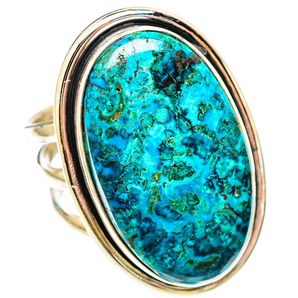 Peruvian Chrysocolla Rings handcrafted by Anasilvercos - RING117015 - Photo 2