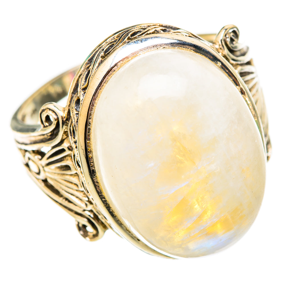 Rainbow Moonstone Rings handcrafted by Anasilvercos - RING117034 - Photo 2