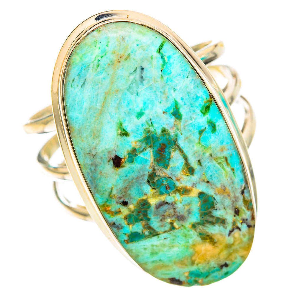 Peruvian Chrysocolla Rings handcrafted by Anasilvercos - RING117050 - Photo 2