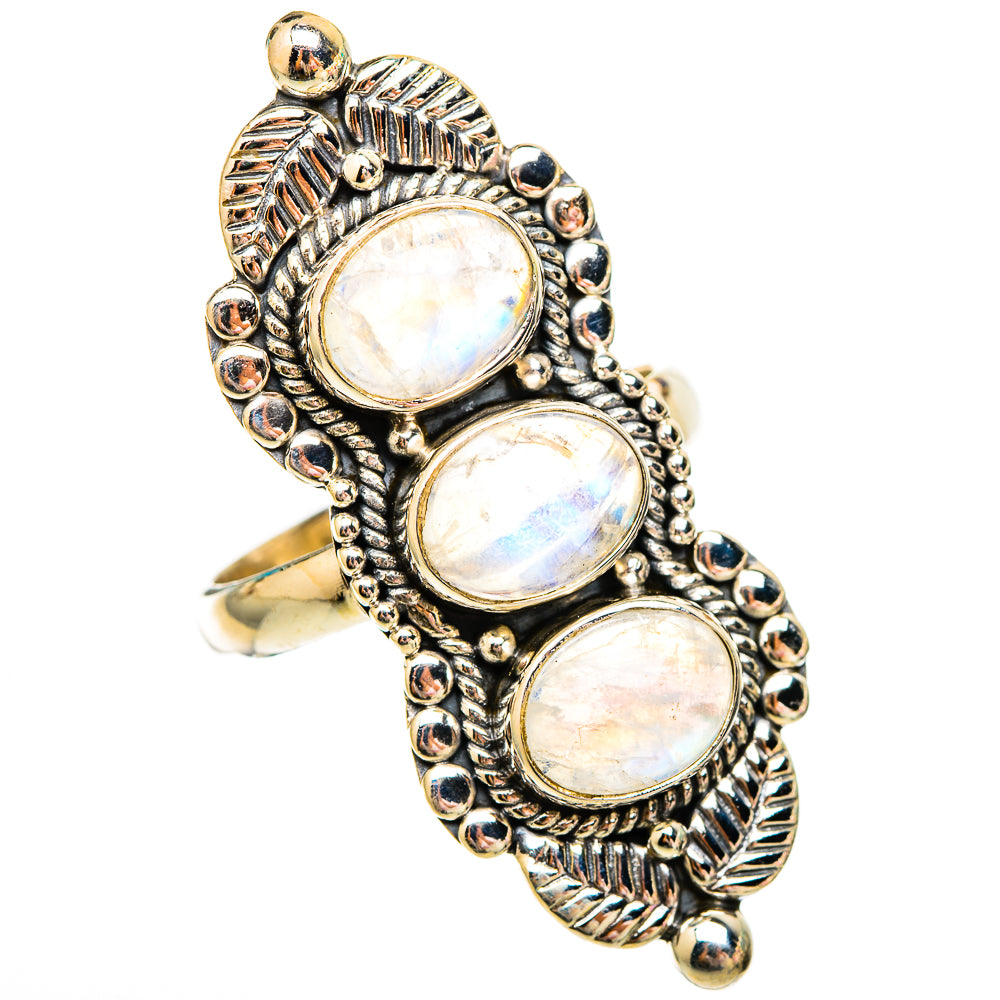 Rainbow Moonstone Rings handcrafted by Anasilvercos - RING117089 - Photo 2