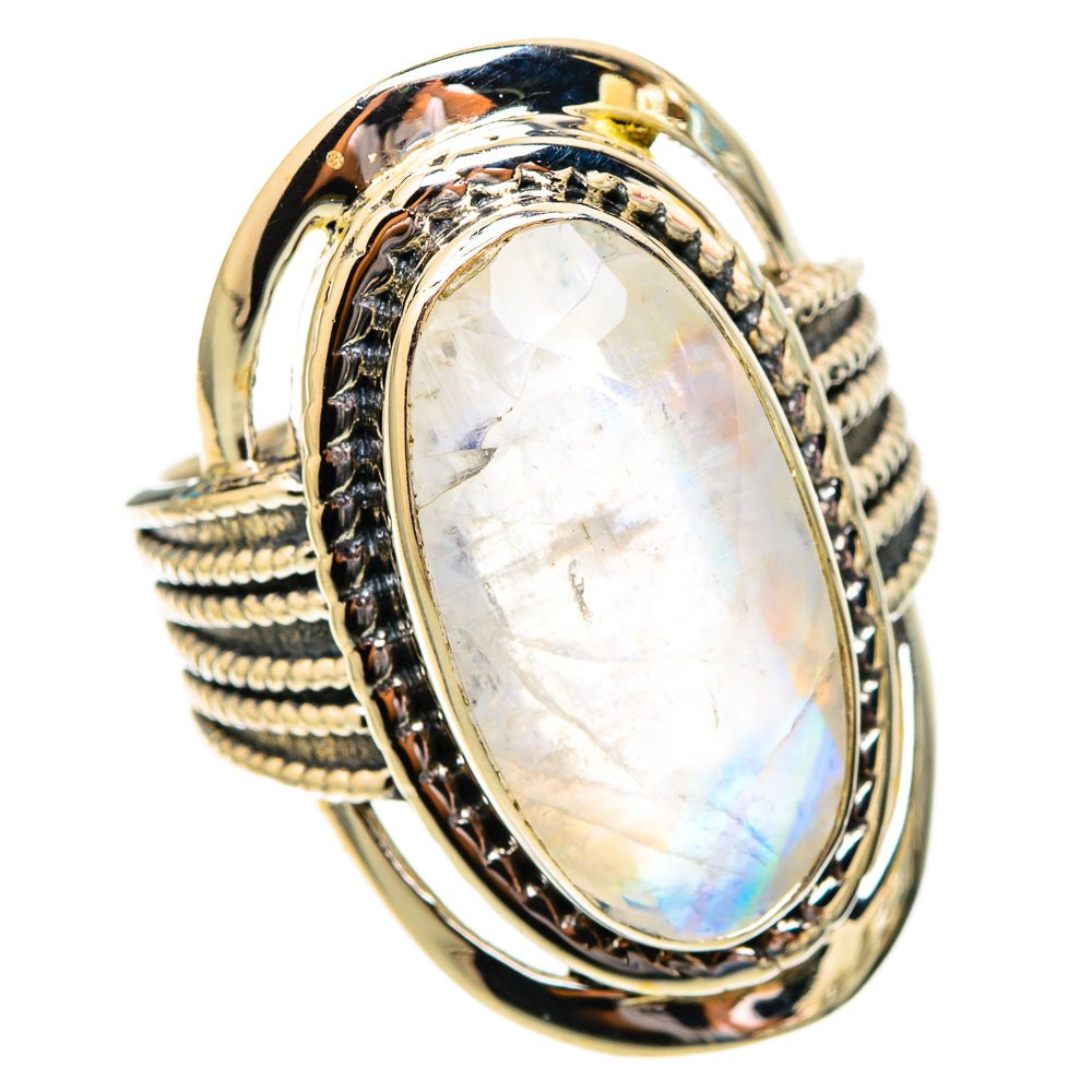 Rainbow Moonstone Rings handcrafted by Anasilvercos - RING117125 - Photo 2