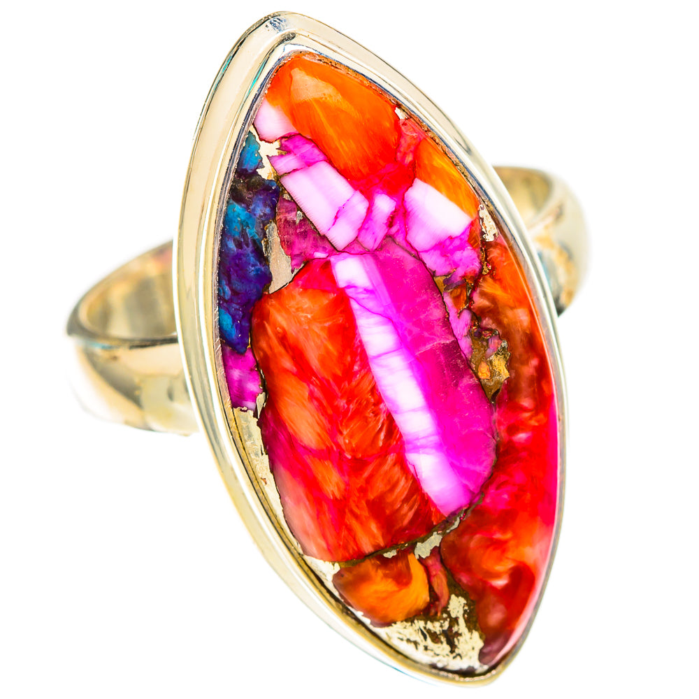 Kingman Pink Dahlia Turquoise Rings handcrafted by Anasilvercos - RING117128 - Photo 2