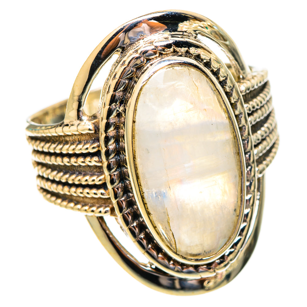 Rainbow Moonstone Rings handcrafted by Anasilvercos - RING117196 - Photo 2