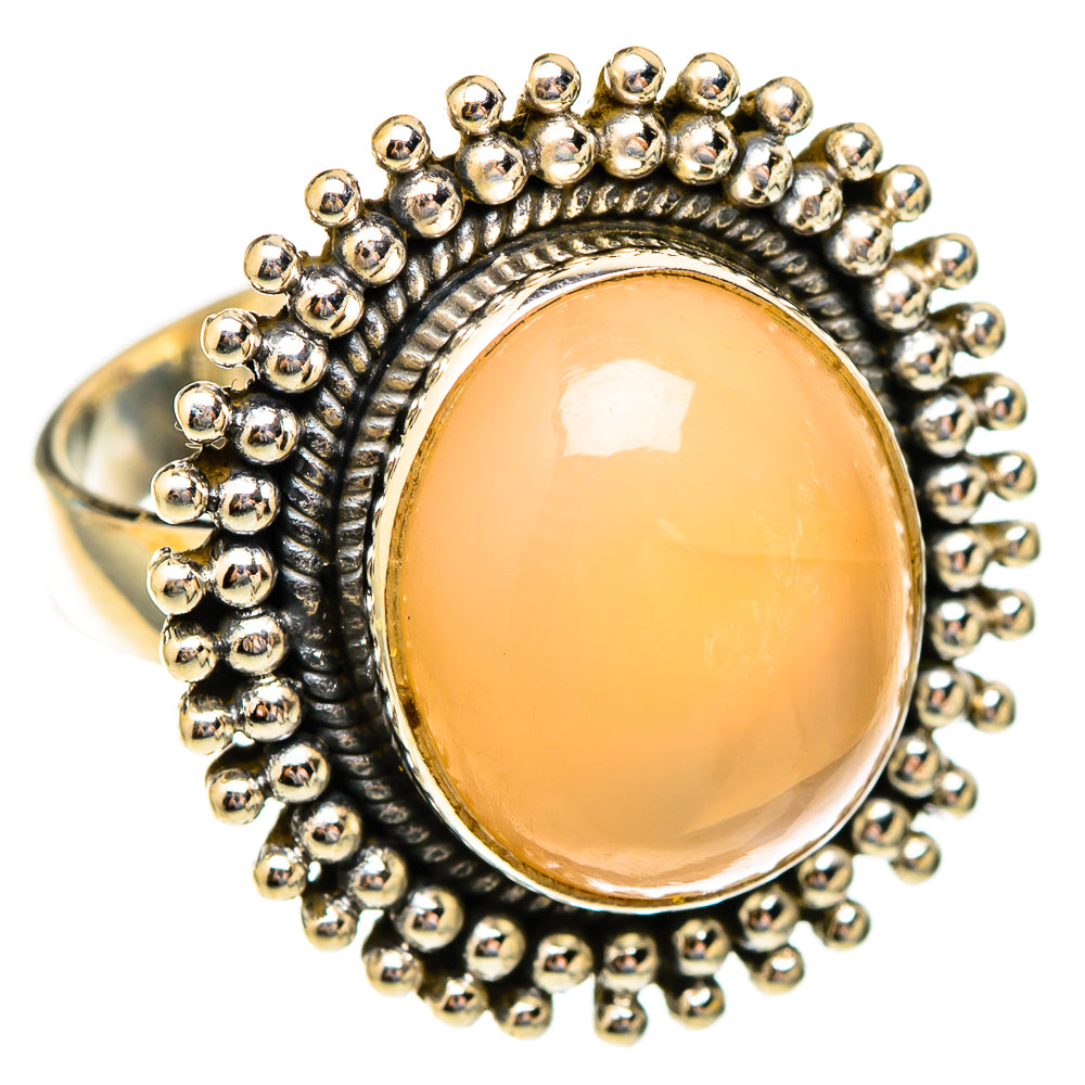 Peach Moonstone Rings handcrafted by Anasilvercos - RING117240 - Photo 2