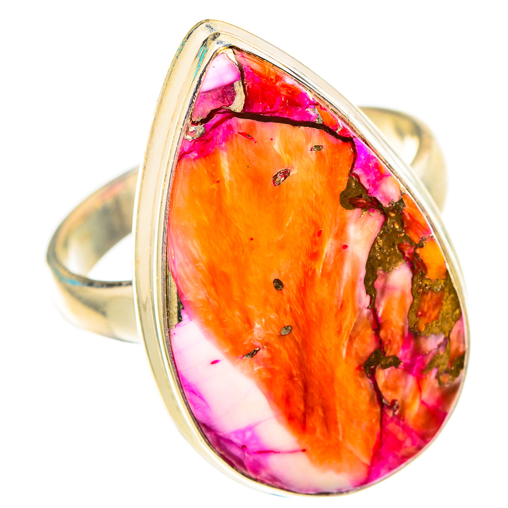 Kingman Pink Dahlia Turquoise Rings handcrafted by Anasilvercos - RING117254 - Photo 2