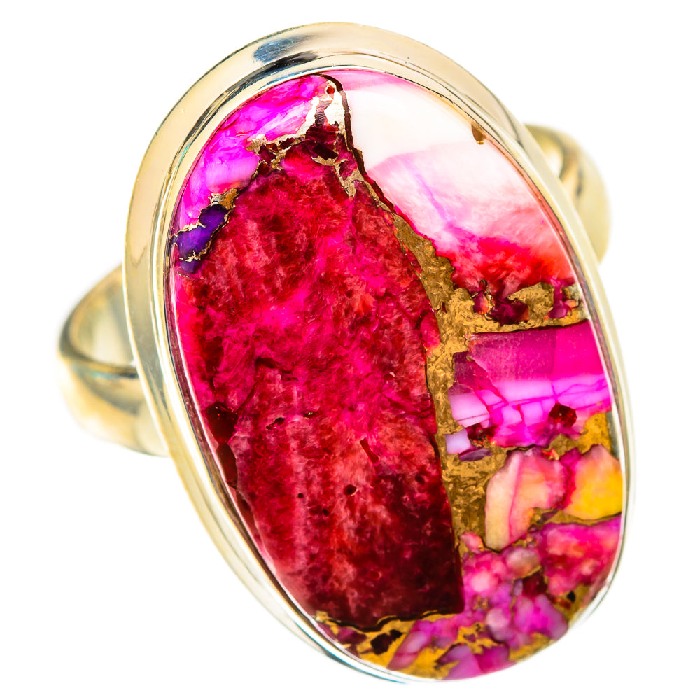 Kingman Pink Dahlia Turquoise Rings handcrafted by Anasilvercos - RING117293 - Photo 2