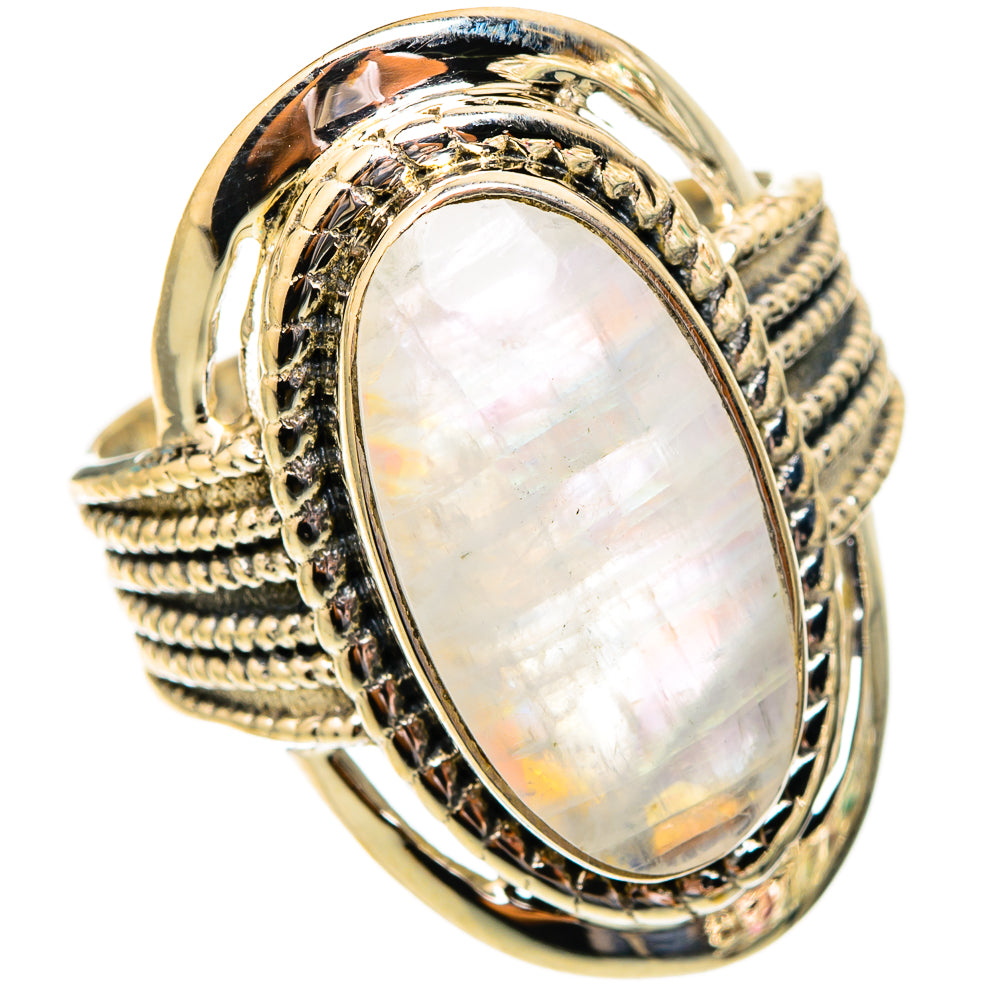 Rainbow Moonstone Rings handcrafted by Anasilvercos - RING117331 - Photo 2