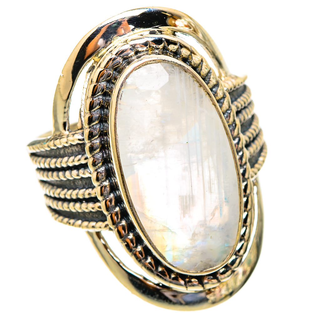 Rainbow Moonstone Rings handcrafted by Anasilvercos - RING117353 - Photo 2