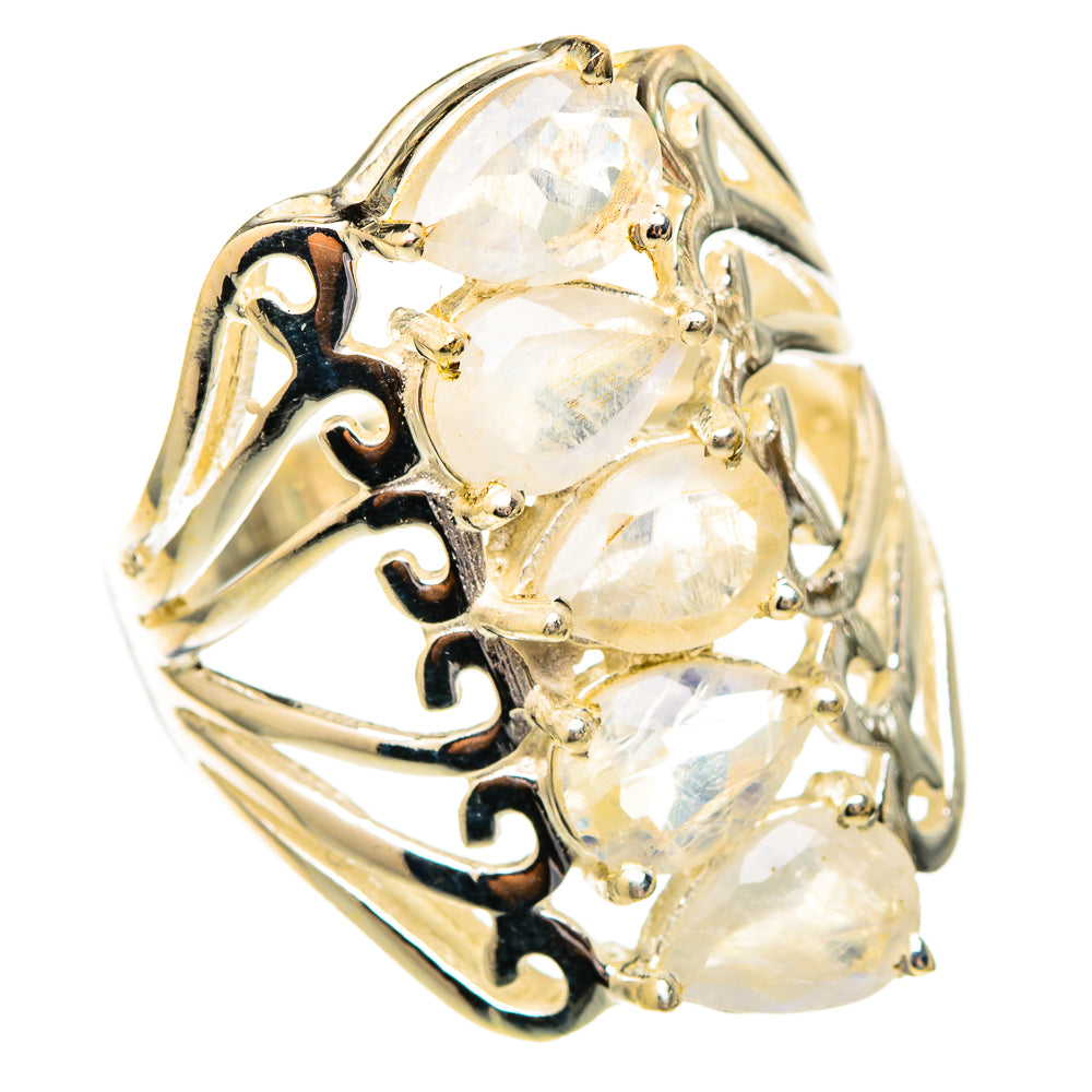 Rainbow Moonstone Rings handcrafted by Anasilvercos - RING117374 - Photo 2