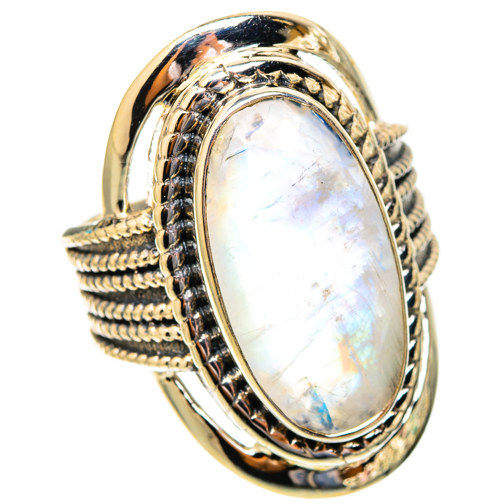 Rainbow Moonstone Rings handcrafted by Anasilvercos - RING117375 - Photo 2