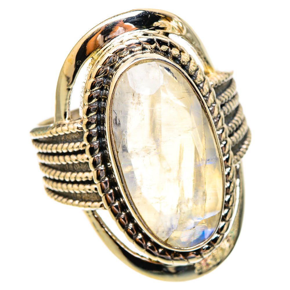 Rainbow Moonstone Rings handcrafted by Anasilvercos - RING117394 - Photo 2