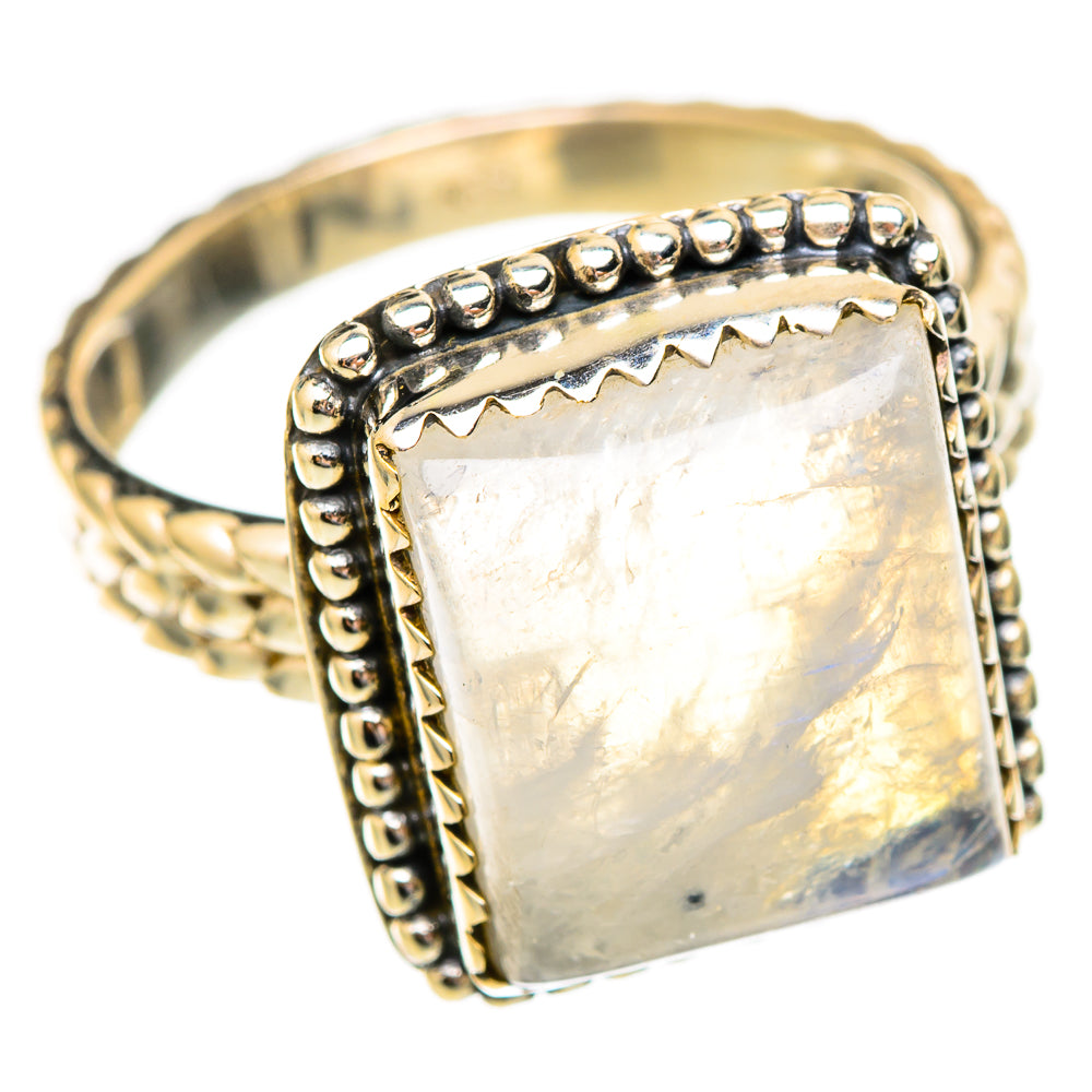 Rainbow Moonstone Rings handcrafted by Anasilvercos - RING117395 - Photo 2
