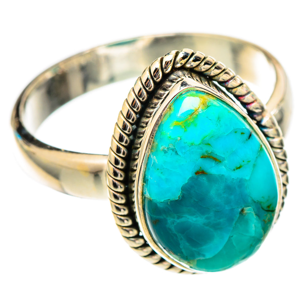 Peruvian Chrysocolla Rings handcrafted by Anasilvercos - RING117404 - Photo 2