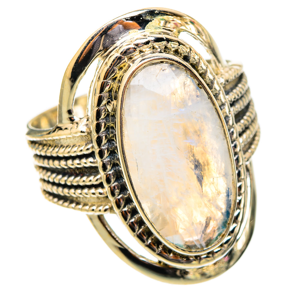Rainbow Moonstone Rings handcrafted by Anasilvercos - RING117452 - Photo 2
