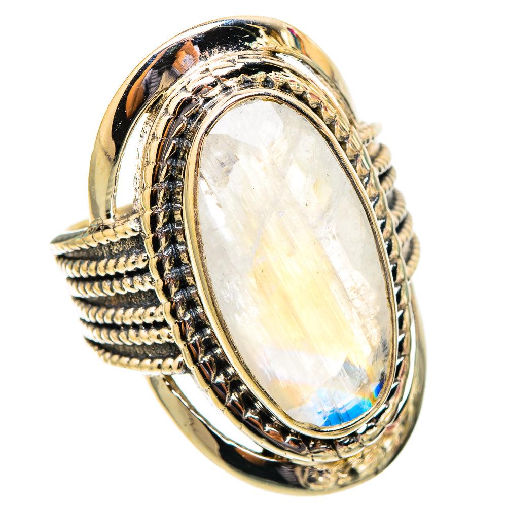 Rainbow Moonstone Rings handcrafted by Anasilvercos - RING117504 - Photo 2