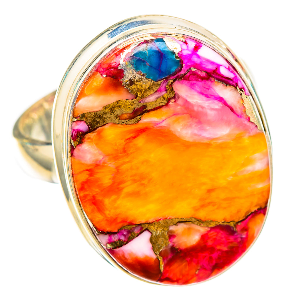 Kingman Pink Dahlia Turquoise Rings handcrafted by Anasilvercos - RING117506 - Photo 2