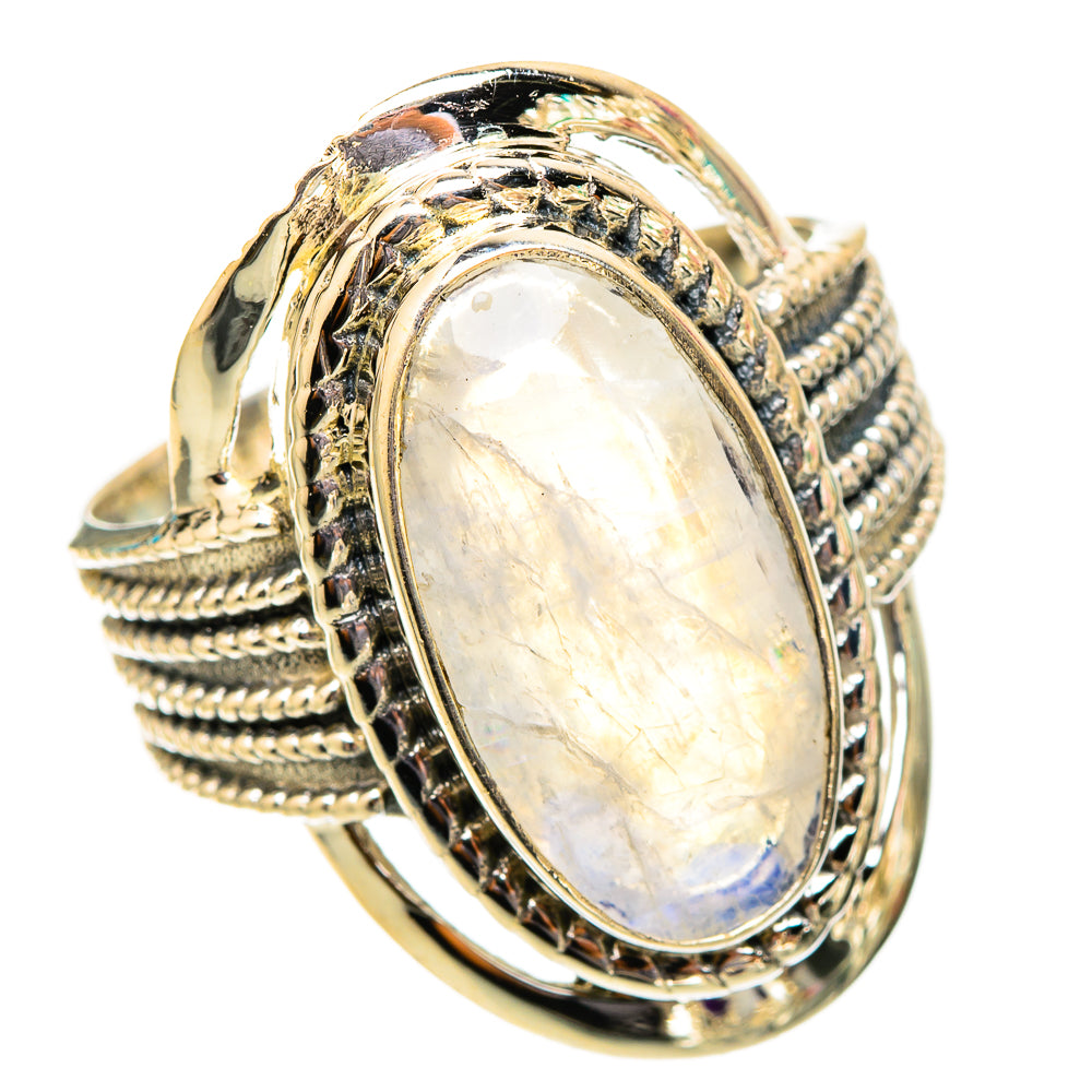 Rainbow Moonstone Rings handcrafted by Anasilvercos - RING117528 - Photo 2