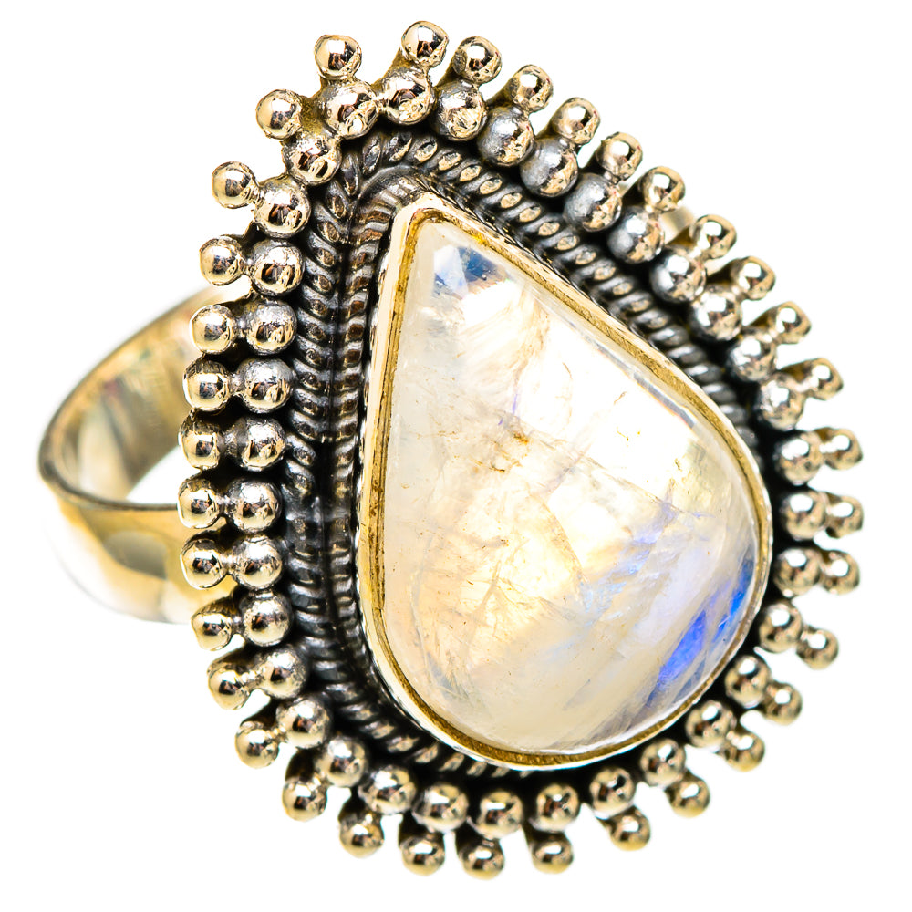 Rainbow Moonstone Rings handcrafted by Anasilvercos - RING117529 - Photo 2