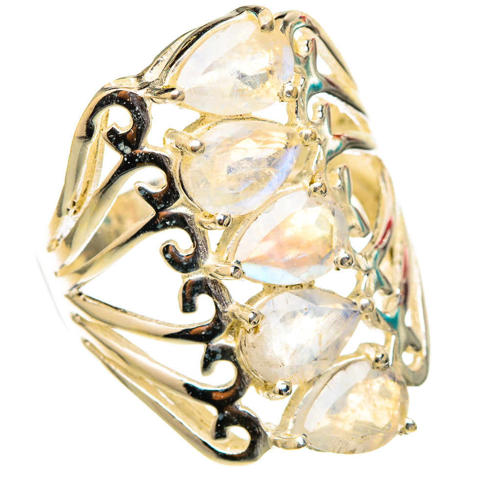 Rainbow Moonstone Rings handcrafted by Anasilvercos - RING117530 - Photo 2
