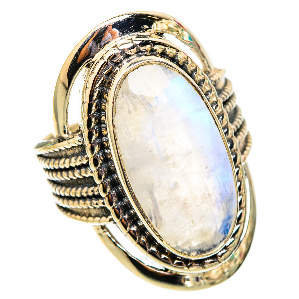 Rainbow Moonstone Rings handcrafted by Anasilvercos - RING117552 - Photo 2