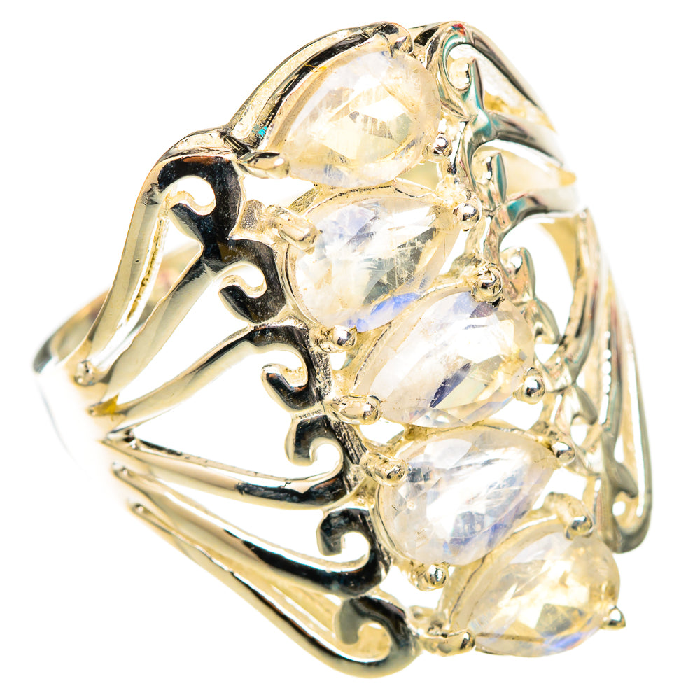 Rainbow Moonstone Rings handcrafted by Anasilvercos - RING117553 - Photo 2