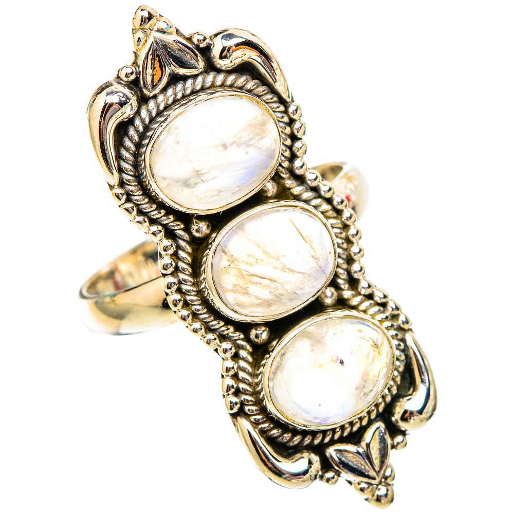 Rainbow Moonstone Rings handcrafted by Anasilvercos - RING117555 - Photo 2