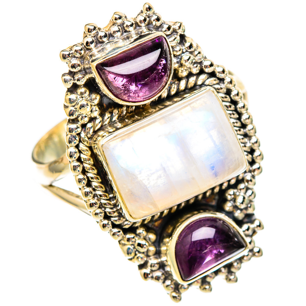 Rainbow Moonstone Rings handcrafted by Anasilvercos - RING117615 - Photo 2