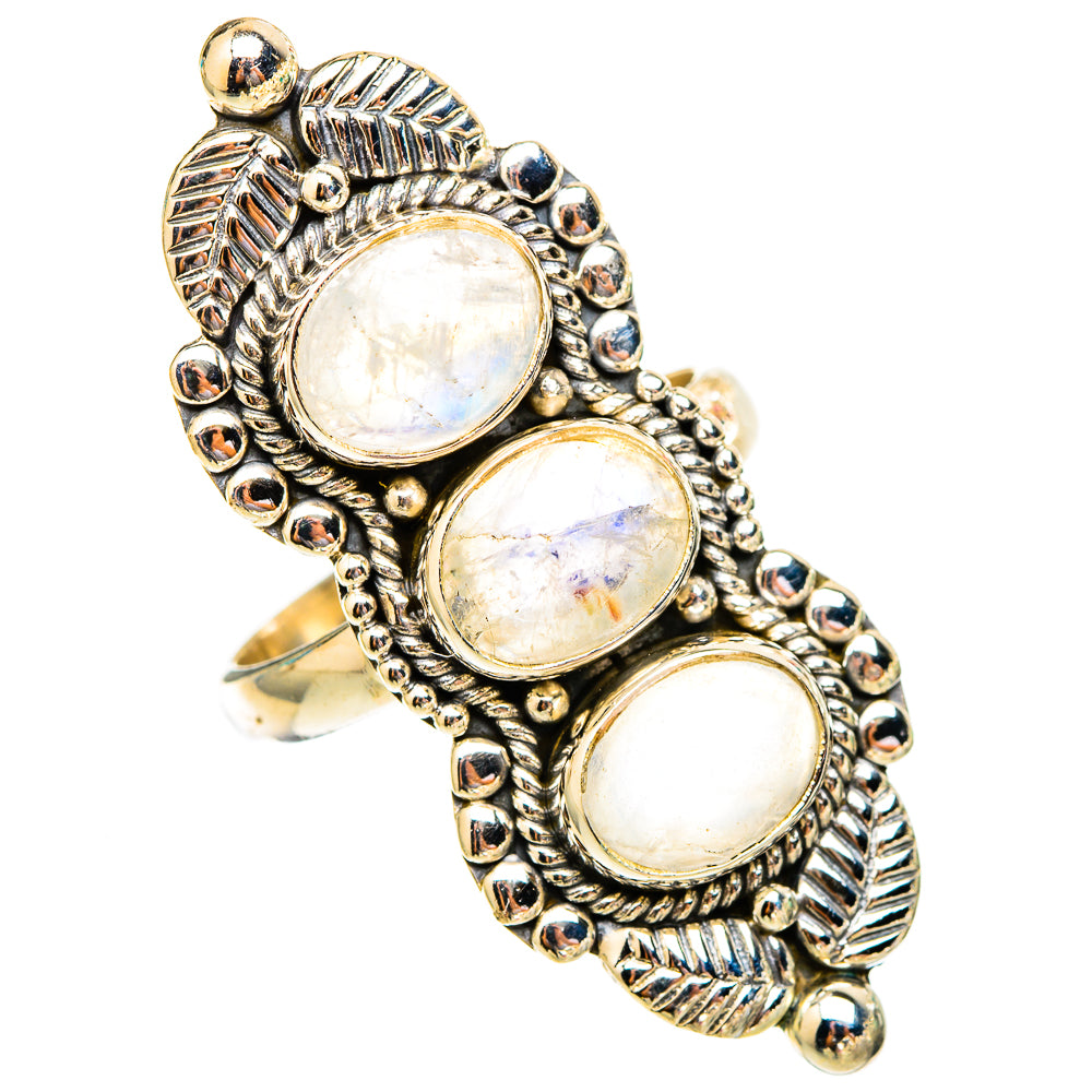 Rainbow Moonstone Rings handcrafted by Anasilvercos - RING117620 - Photo 2